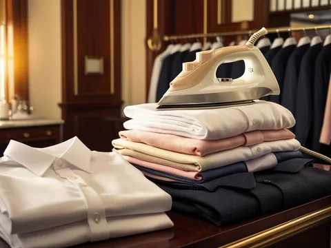 Neatly folded and stacked garments
